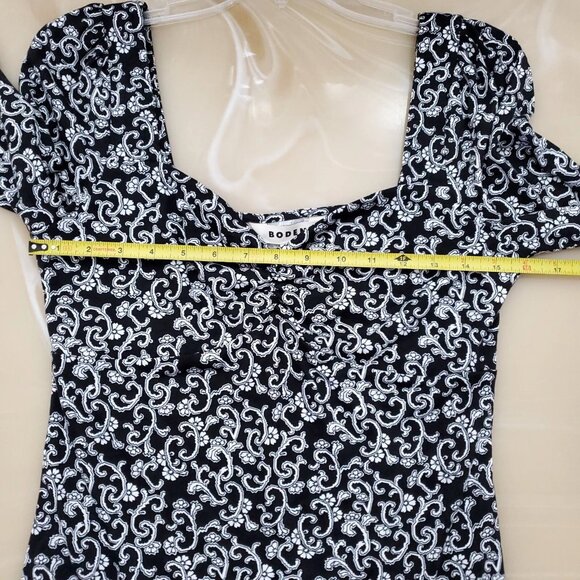 Boden Sweetheart Jersey Dark Floral Babydoll Mini Women's Dress Size 6 - Picture 6 of 13